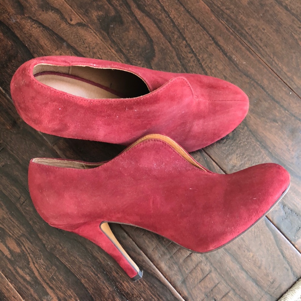 Aldo red bootie heels